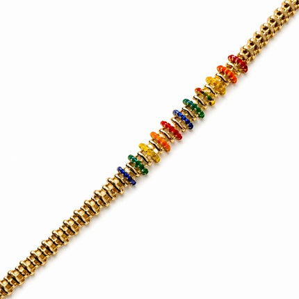 renkli taslı gold bileklik