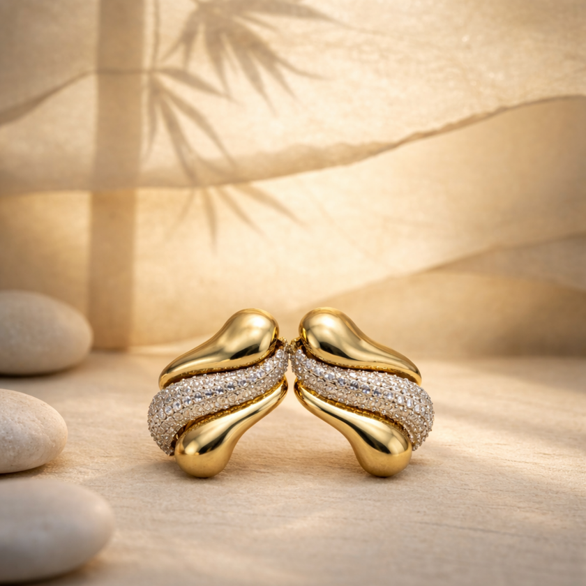 Alya Jewelry gold gümüş zirkon taşlı kadın küpe